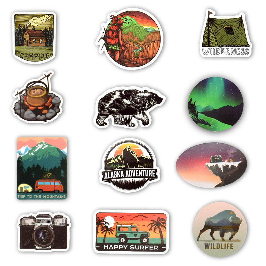 50 Outdoor Travel Doodle stickers