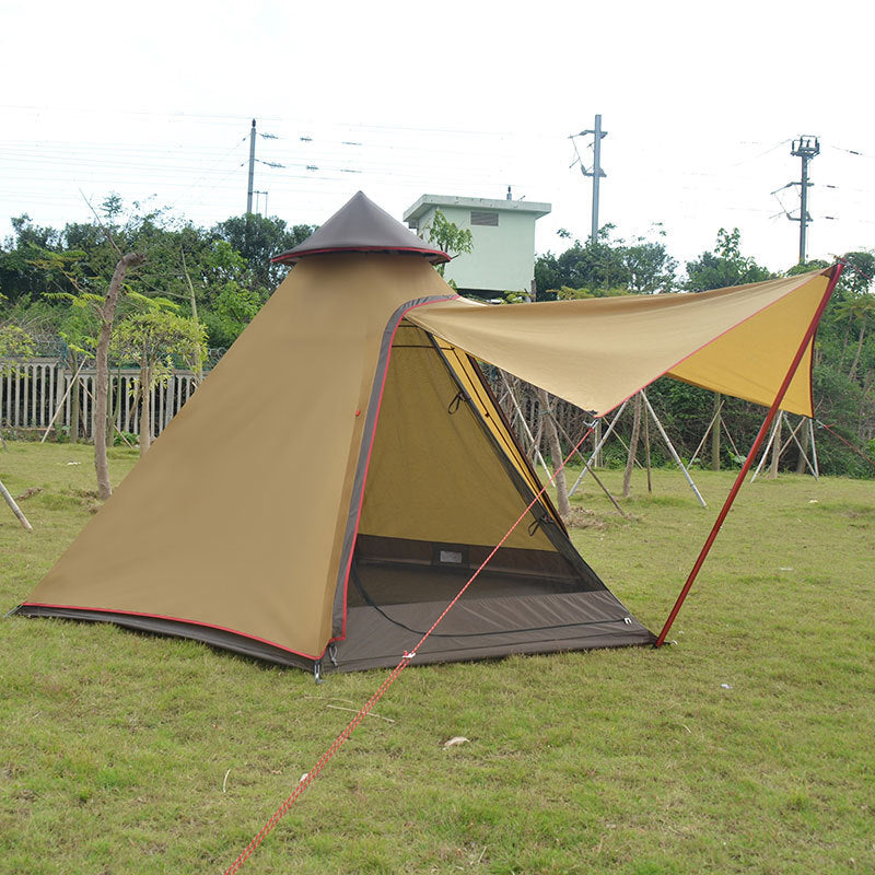 Teepee Style Camping Tent with Awning